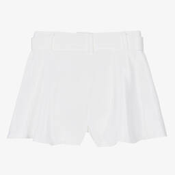 Fun & Fun-Girls White Crêpe Wide Leg Shorts | Childrensalon Outlet
