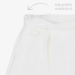 Fun & Fun-Girls White Crêpe Wide Leg Shorts | Childrensalon Outlet