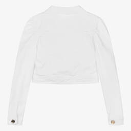 Fun & Fun-جاكيت دنيم قصير لون أبيض للبنات | Childrensalon Outlet