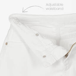 Fun & Fun-Girls White Frayed Denim Shorts | Childrensalon Outlet