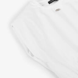 Fun & Fun-Girls White Padded Shoulder Tee | Childrensalon Outlet