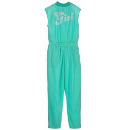 Fun & Fun-Green Viscose Jersey Jumpsuit | Childrensalon Outlet
