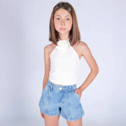 Fun & Fun Кутюр-Кремовый топ на завязках для девочек | Childrensalon Outlet