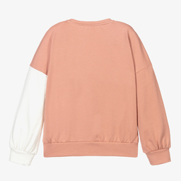 Fun & Fun Chic-سويتشيرت قطن جيرسي لون زهري للبنات | Childrensalon Outlet