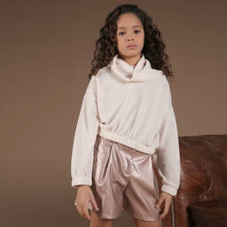 Fun & Fun Chic-Pink Faux Leather Shorts | Childrensalon Outlet