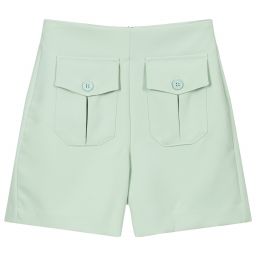 Fun & Fun-Sage Green High Waisted Shorts | Childrensalon Outlet