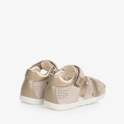 Geox-Baby Girls Gold Suede Leather Sandals | Childrensalon Outlet