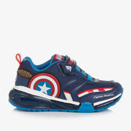 Geox-Boys Blue Light-Up Marvel Trainers | Childrensalon Outlet