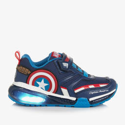 Geox-Boys Blue Light-Up Marvel Trainers | Childrensalon Outlet