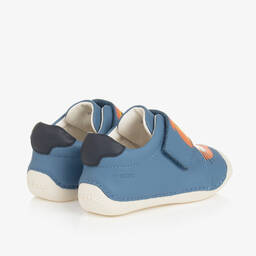 جيوكس-حذاء بشريط لاصق جلد لون أزرق لبدء المشي | Childrensalon Outlet