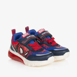 Geox-Boys Blue & Red Light-Up Marvel Trainers | Childrensalon Outlet