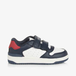 Geox-Boys Blue & White Velcro Trainers | Childrensalon Outlet