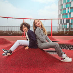 Geox-Boys Blue & White Velcro Trainers | Childrensalon Outlet