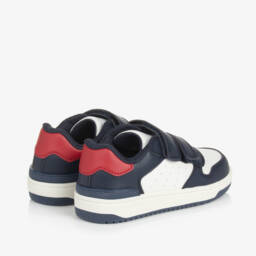 Geox-Boys Blue & White Velcro Trainers | Childrensalon Outlet