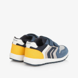 Geox-Boys Blue & Yellow Suede Kicks | Childrensalon Outlet