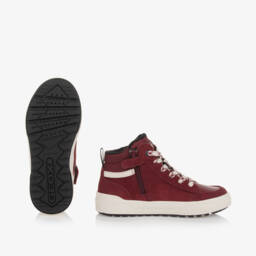 Geox-Boys Burgundy High Top Sneakers | Childrensalon Outlet