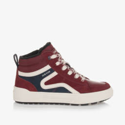 Geox-Boys Burgundy High Top Sneakers | Childrensalon Outlet