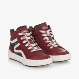 Geox-Boys Burgundy High Top Sneakers | Childrensalon Outlet