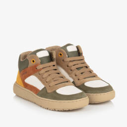 Geox-Boys Green Colourblock High Tops | Childrensalon Outlet