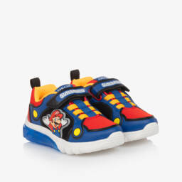 Geox-Boys Light-Up Blue Mario Trainers | Childrensalon Outlet