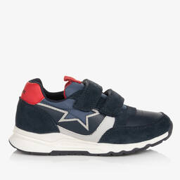 Geox-Boys Navy Blue Star Velcro Trainers | Childrensalon Outlet