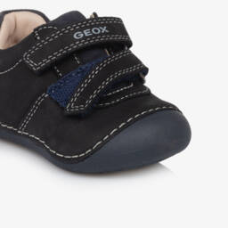 Geox-Boys Navy Suede Velcro Walkers | Childrensalon Outlet