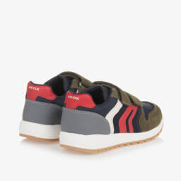 Geox-Boys Suede Mesh Trainers in Green | Childrensalon Outlet
