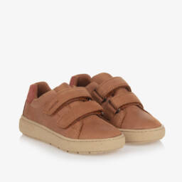 Geox-Boys Tan Leather Strap Trainers | Childrensalon Outlet