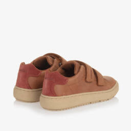 Geox-Boys Tan Leather Strap Trainers | Childrensalon Outlet