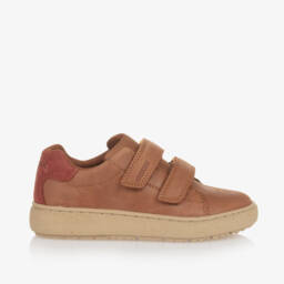 Geox-Boys Tan Leather Strap Trainers | Childrensalon Outlet