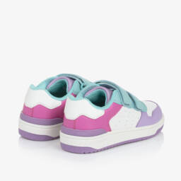 Geox-Girls Aqua and Lilac Velcro Trainers | Childrensalon Outlet