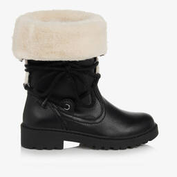 Geox-Girls Black Faux Leather Boots | Childrensalon Outlet