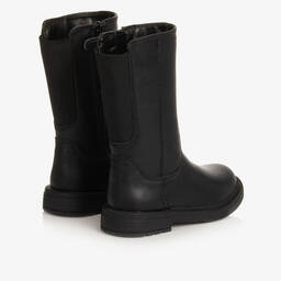 Geox-Girls Black Faux Leather Boots | Childrensalon Outlet