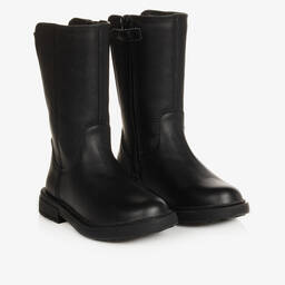 Geox-Girls Black Faux Leather Boots | Childrensalon Outlet