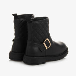 Geox-Girls Black Faux Leather Boots | Childrensalon Outlet