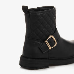 Geox-Girls Black Faux Leather Boots | Childrensalon Outlet
