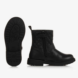 Geox-Girls Black Faux Leather Boots | Childrensalon Outlet