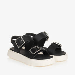 Geox-Черные сандалии из искусственной кожи для девочек | Childrensalon Outlet