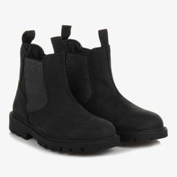 Geox-Girls Black Leather Ankle Boots | Childrensalon Outlet