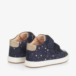Geox-Girls Blue Star Leather Trainers | Childrensalon Outlet