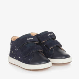 Geox-Girls Blue Star Leather Trainers | Childrensalon Outlet