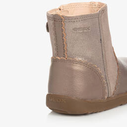 Geox-Girls Grey Glittery Leather Boots | Childrensalon Outlet