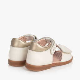 Geox-Girls Ivory Cat Leather Sandals | Childrensalon Outlet