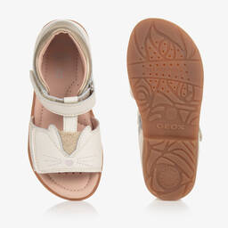 Geox-Girls Ivory Cat Leather Sandals | Childrensalon Outlet
