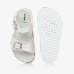 Geox-صنادل عاجية للبنات بتصميم إبزيم زائف | Childrensalon Outlet