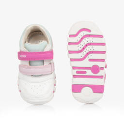 Geox-Girls Off-White Faux Leather Sneakers | Childrensalon Outlet