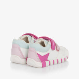 Geox-Girls Off-White Faux Leather Sneakers | Childrensalon Outlet