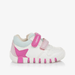 Geox-Girls Off-White Faux Leather Sneakers | Childrensalon Outlet