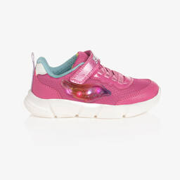 جيوكس-ترينرز بشريط لاصق جلد صناعي وشبك لون زهري | Childrensalon Outlet