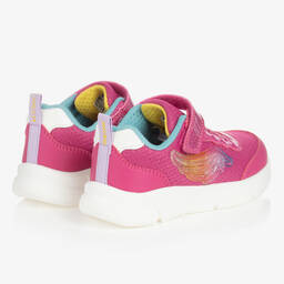 جيوكس-ترينرز بشريط لاصق جلد صناعي وشبك لون زهري | Childrensalon Outlet